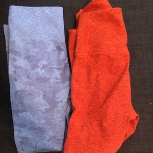 2 pairs high waisted leggings